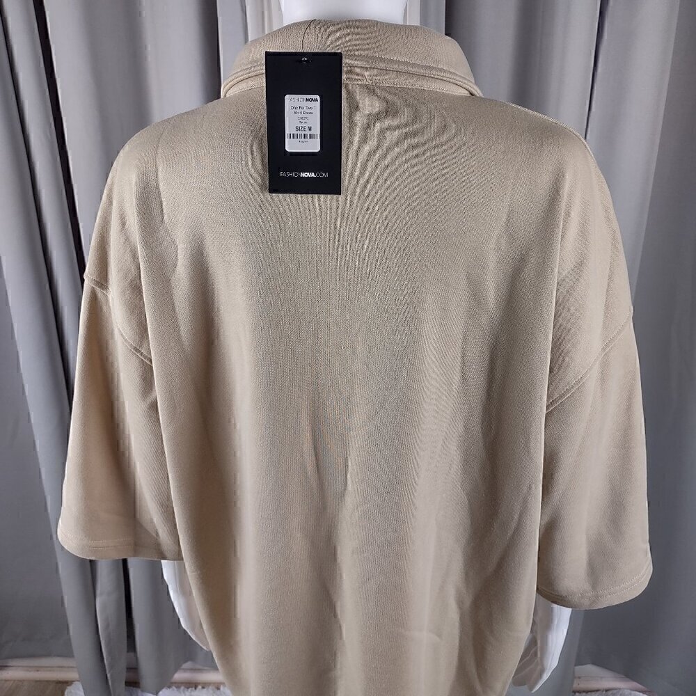 Fashion Nova Taupe One For Two T Shirt Autumn/Winter Dress Size M (NWT) - Picture 5 of 12
